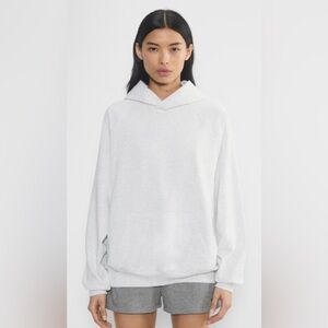 Aritzia Sweatfleece Mega Raglan Hoodie Heather Cloud White